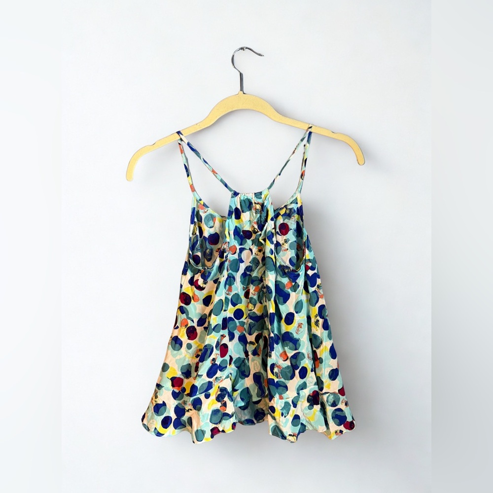 Anthropologie Maeve Multicolor Polka Dot Silk Camisole - Picture 2 of 5